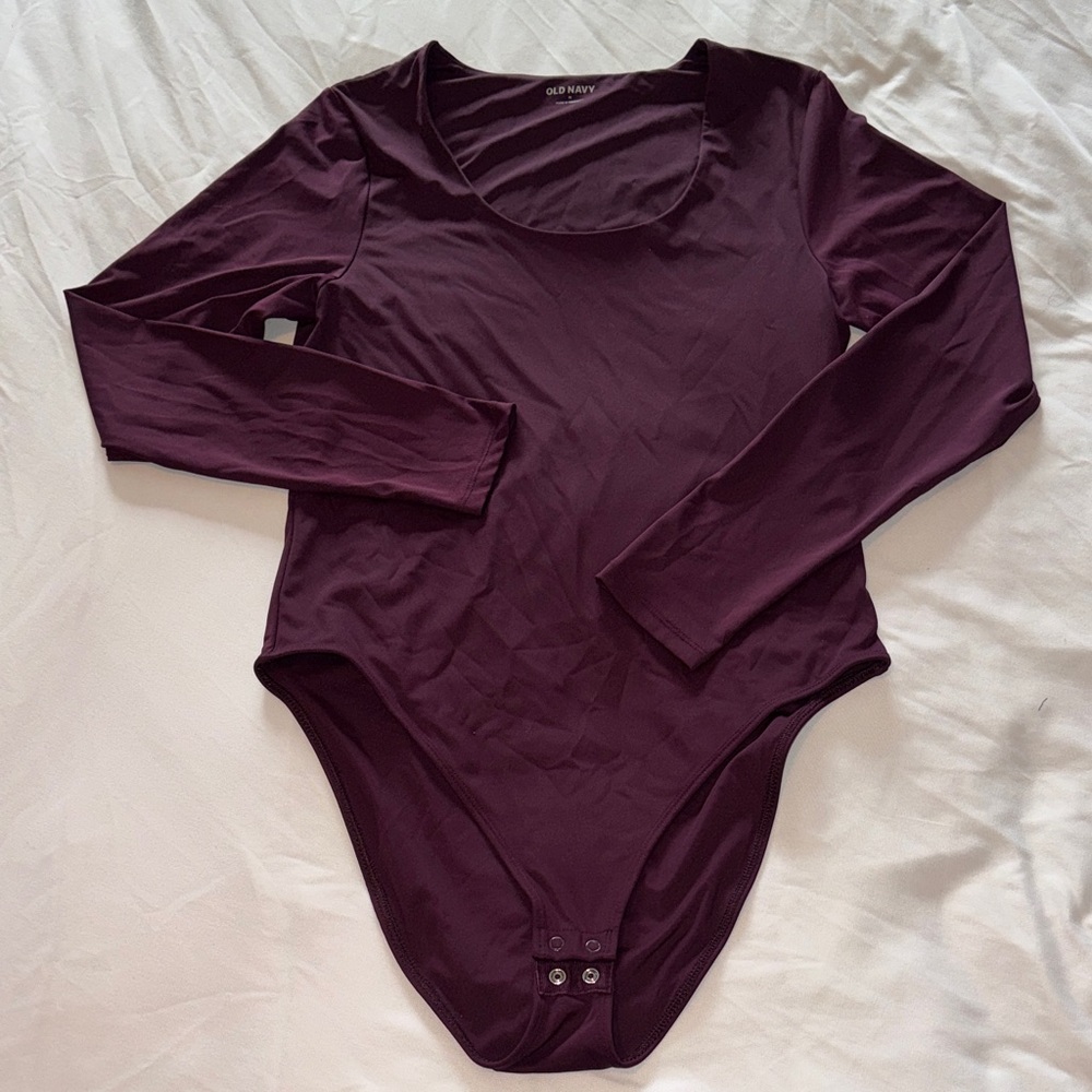 Old Navy Plum Long Sleeve Bodysuit